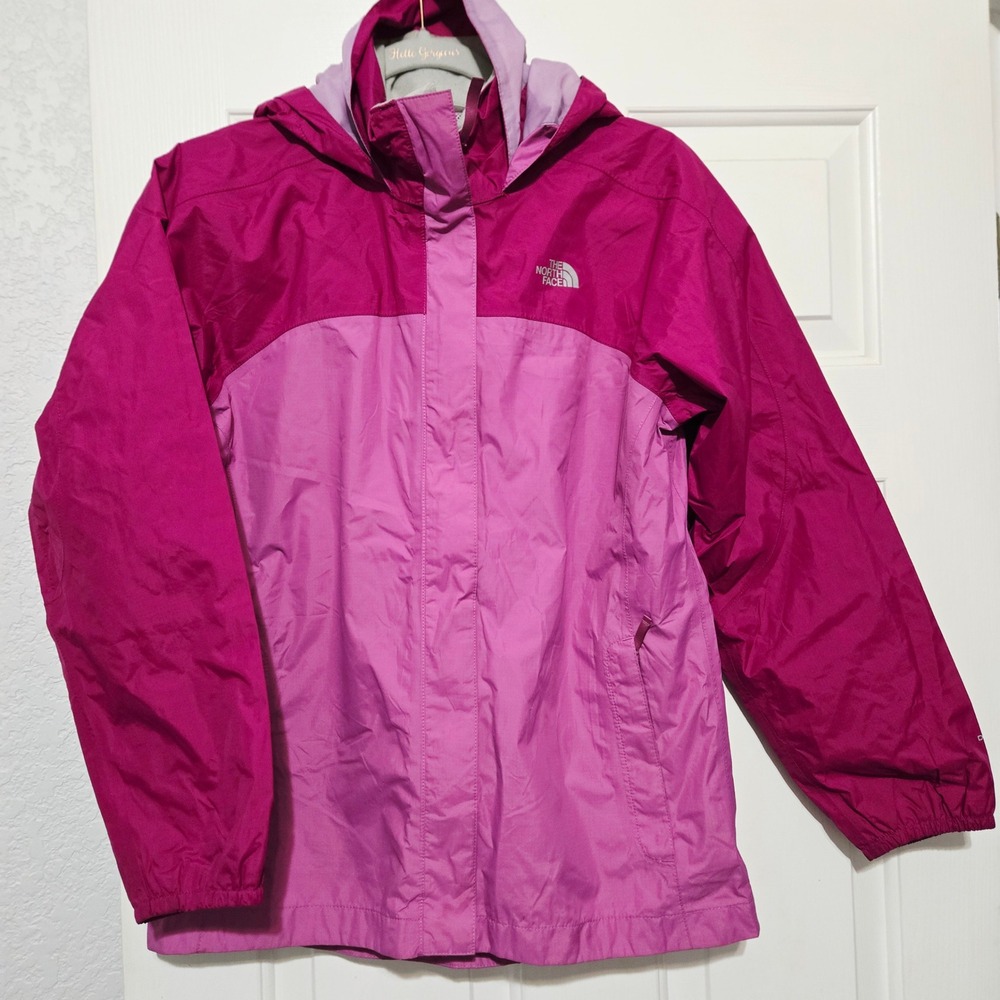 The North Face DryVent Hooded Rain Jacket Pink Colorblock Womens Medium Shell